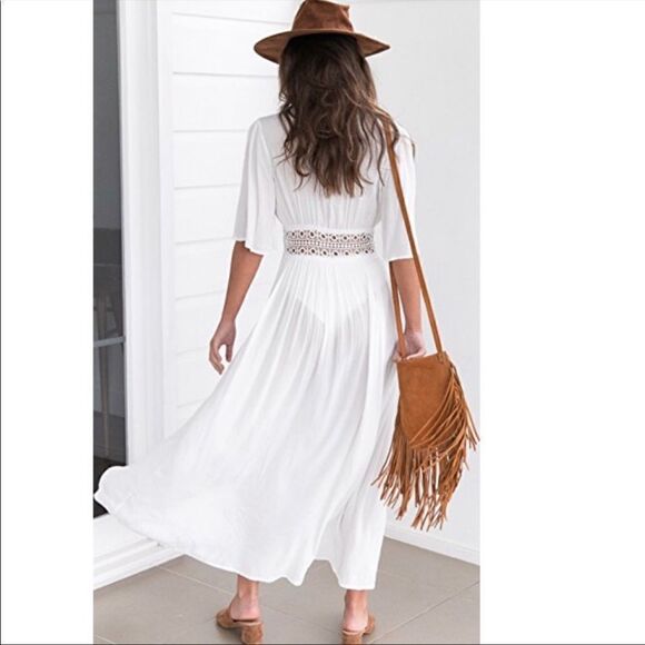 NEW Cardigan Lace Maxi Cover Up Dress - Picture 3 of 7